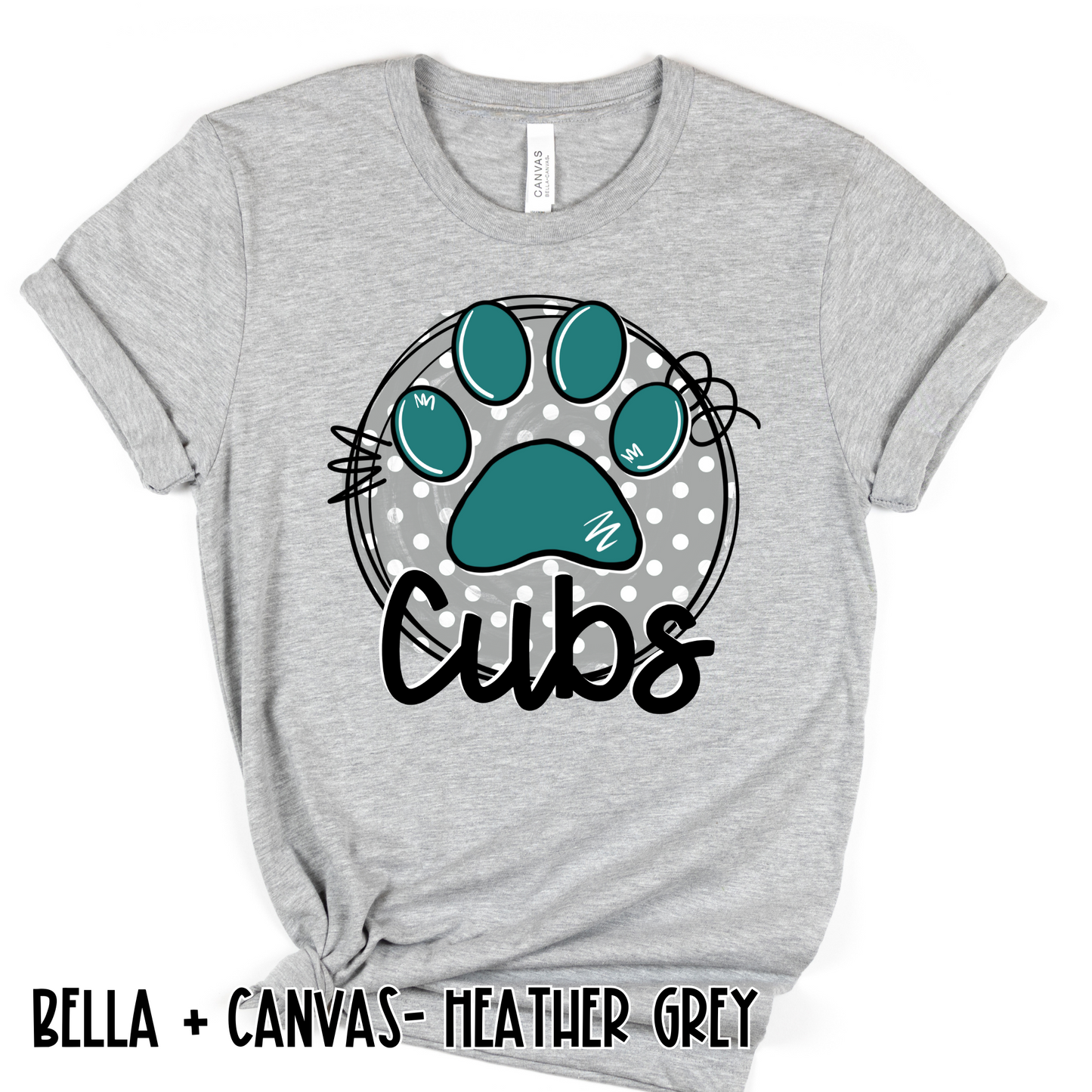 Polka Dot Cubs- Grey Short Sleeve
