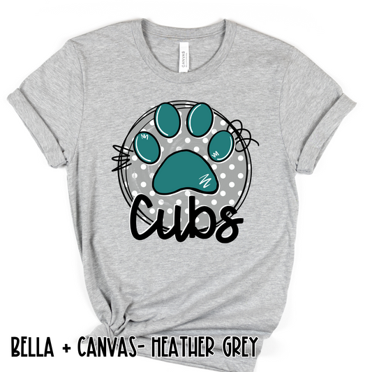 Polka Dot Cubs- Grey Short Sleeve