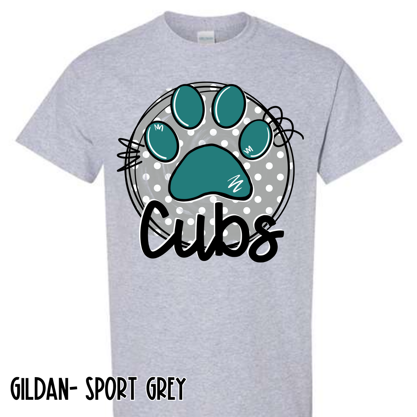 Polka Dot Cubs- Grey Short Sleeve