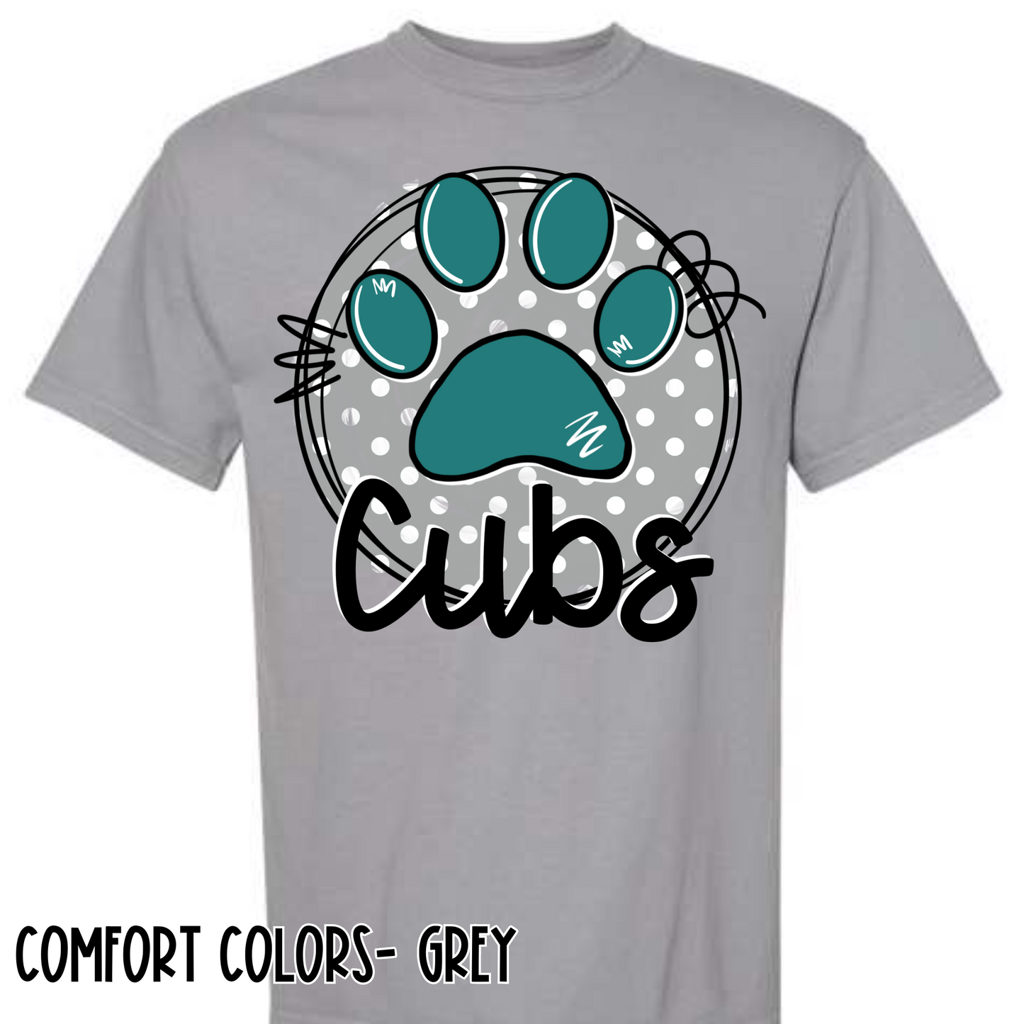 Polka Dot Cubs- Grey Short Sleeve