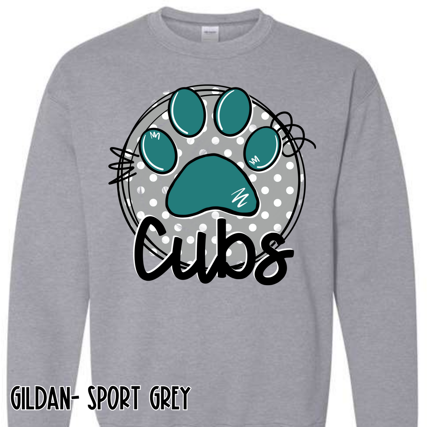 Polka Dot Cubs- Grey Sweatshirt