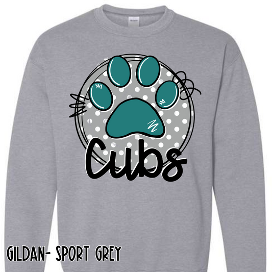 Polka Dot Cubs- Grey Sweatshirt