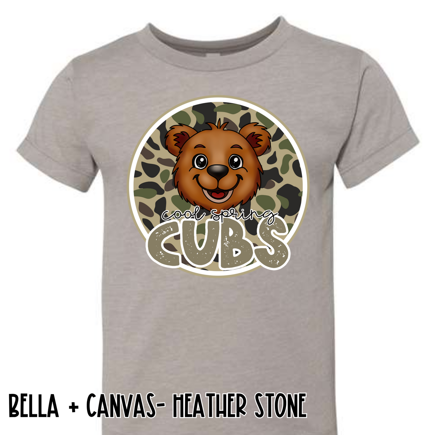 Camo Cubs- Heather Stone Short Sleeve