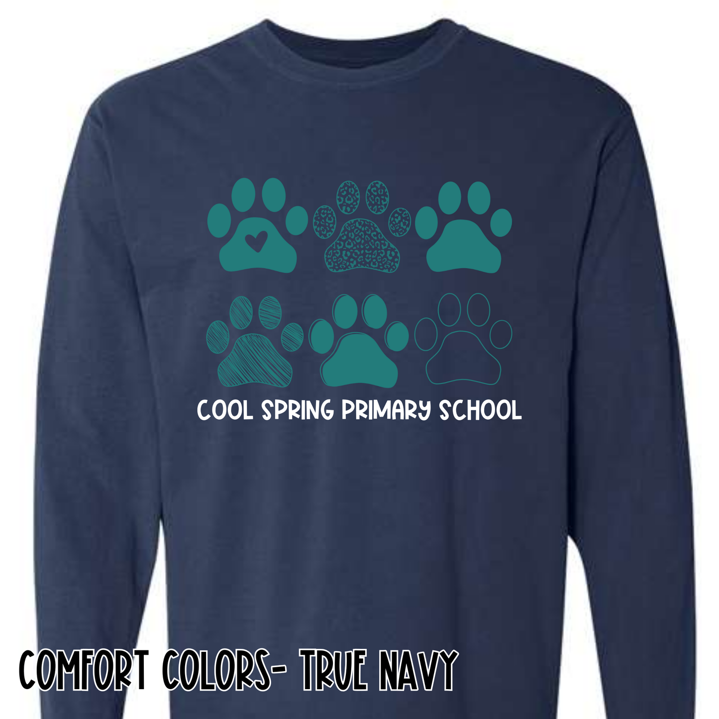 Repeat Paw- CSPS- Navy Long Sleeve