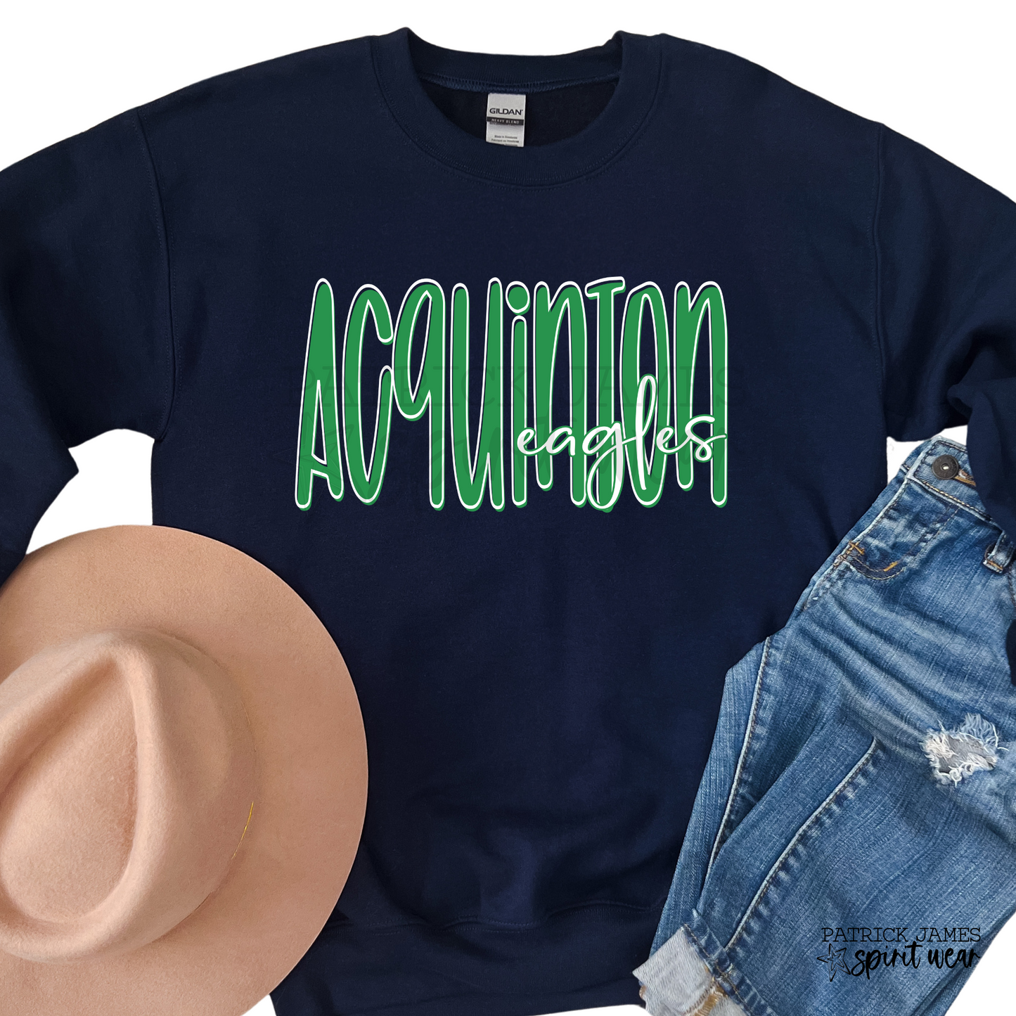 Simple Line Acquinton Eagles- Navy Sweatshirt